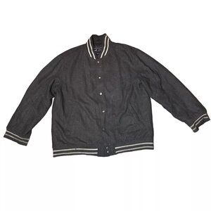 Vintage Mens Foot Locker  Wool Blend Varsity Coat Jacket 2XL XXL Gray Insulated